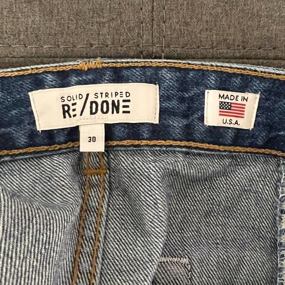 Re/done x Solid and Striped Women's NWT Pintuck Denim Shorts 70s size 30 - Picture 6 of 11